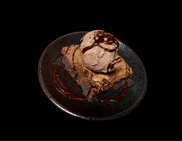 Brownie with Ice Cream.