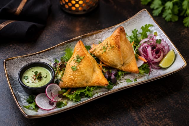 Butter Chicken Samosa.